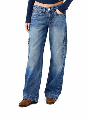 BDG Kayla Lowrider Cargo Jeans Vintage Denim Medium 31W 32L NWT